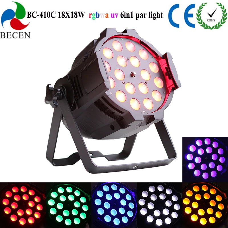 18x18 Вт RGBWA UV 6 в 1 Zoom светильник светодиодный 60 градусветильник LED par 64 stage диджей