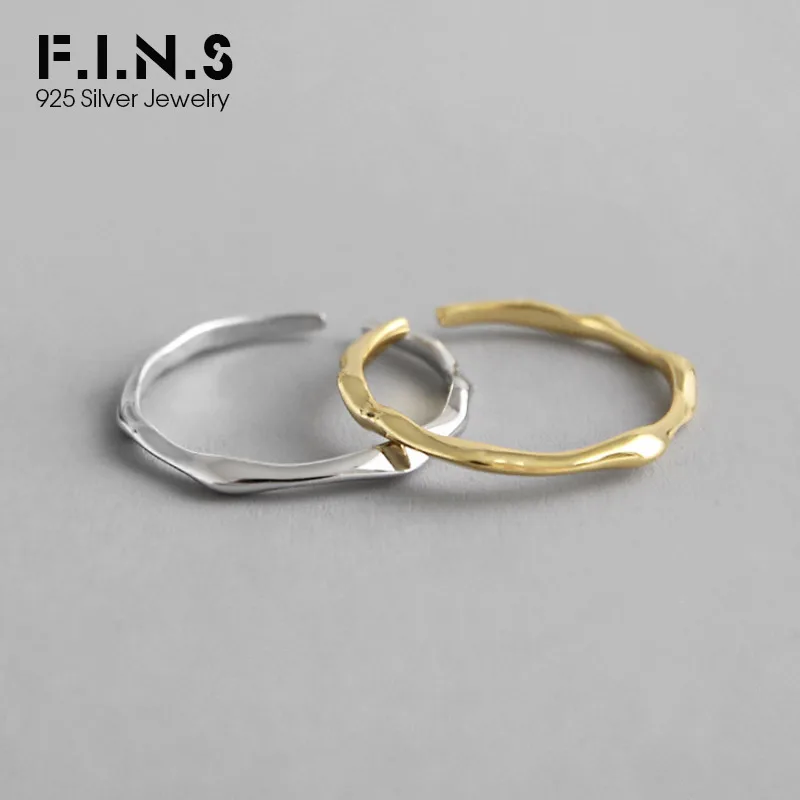 F.I.N.S необычное серебряное кольцо 925 тонкое Открытое кольцо с указательным пальцем японское корейское штабелируемое Серебряное Кольцо женское ювелирное изделие
