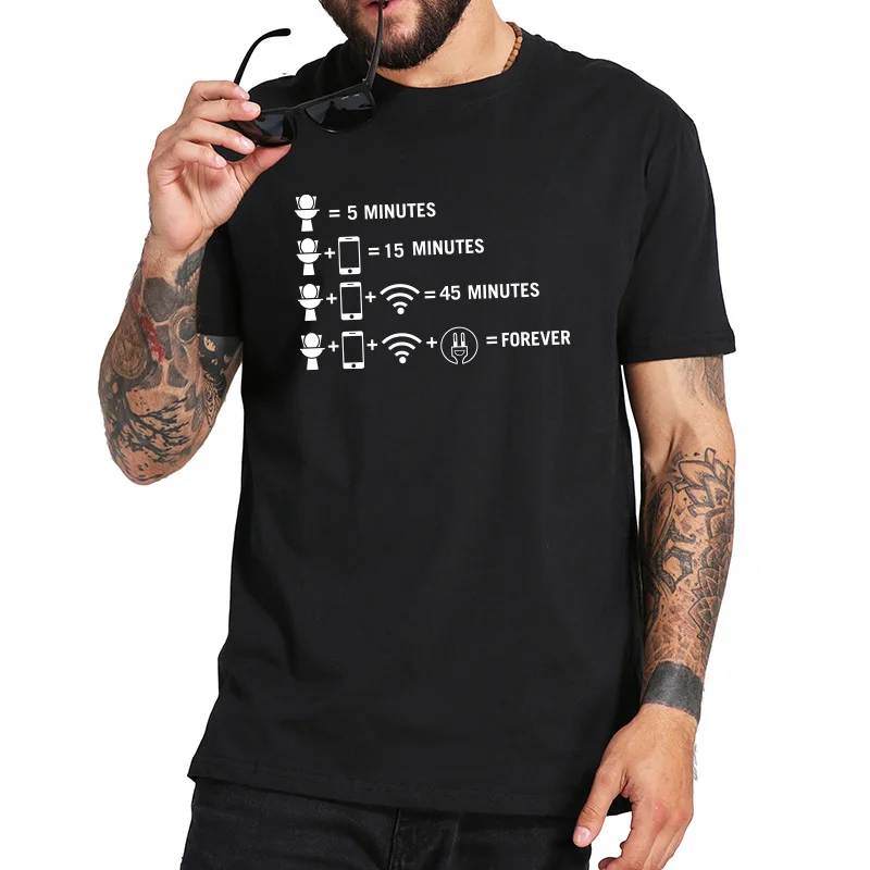 

EU Size 100% Cotton Java Go To Toilet With Phone And Wife Electric Will Stay Forever Humor Geek Inspired Design Soft Tshirt