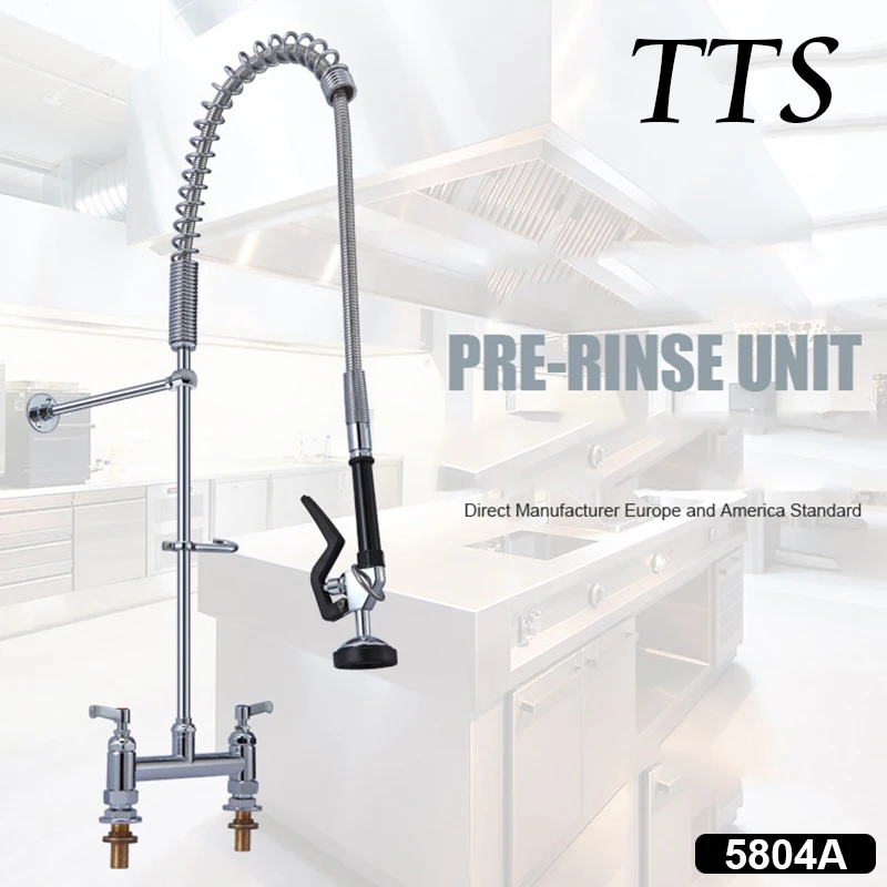 

TTS Kitchen Faucet Pull out Side Sprayer Dual Spout Spring Mixer Tap Sink Faucet 360 Rotation Pre-rinse Kitchen Faucet