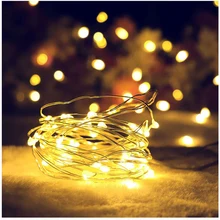 BTgeuse 5/10M теплый белый светодиодный Медь гирлянды для праздничного освещения для Свадебная вечеринка гирлянда Фея Украшения для рождественской елки