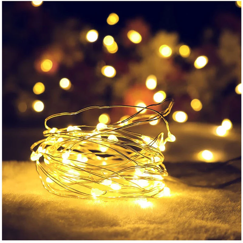 

BTgeuse 5/10M Warm White LED Copper String Lights for Holiday Lighting for Wedding Party Garland Fairy Christmas Tree Decorate
