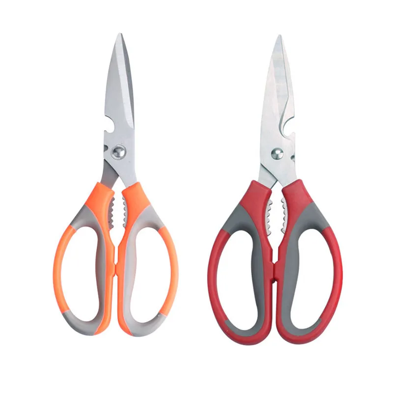

Multi-function stainless steel kitchen scissors bottle opener for fish scales, walnut, shrimp, crab, chicken and duck dishes