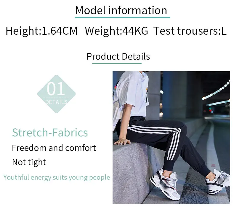 white side sports pants female summer/winter streetwear plus size pants cargo women trousers loose jogger woman sweatpants