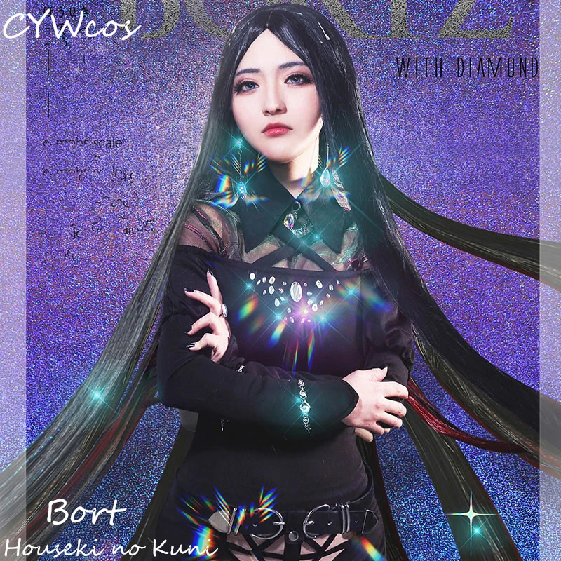 Houseki не куни Косплей Bort черные костюмы косплей костюм Женщины Летний костюм комбинезоны Halloween Party униформы