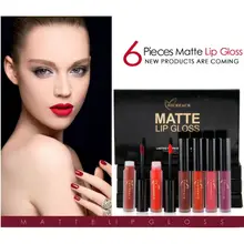 6 шт. губная помада сияющая Косметика Водонепроницаемый Блеск для губ Водонепроницаемая жидкая помада макияж DQ69