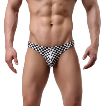 

Breathable Men Plaid Briefs High Quality Men's Underwear Soft Cotton Brief Low Waist Panties Cueca Calzoncillos Sexy Male Briefs