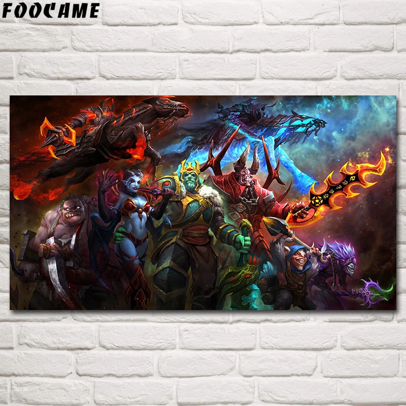 Dota 2 видео игры плакаты и принты шелковые художественные украшения дома