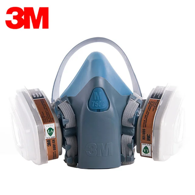 Original 3M 7502 6001 Gas Mask Silicone Mask Set Anti Organic Vapor Benzene PM2.5 Multi purpose