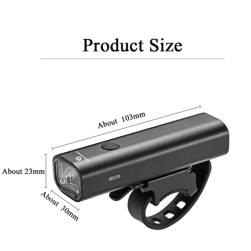 Excellent ROCKBROS Bicycle Light USB Charge Rainproof Safety Front Lamp Cycling Ultralight Flashlight Outdoor Night-riding Bike Equipment 4