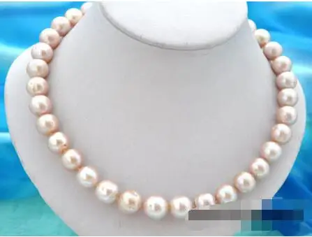 

Free Shipping >>18" 14mm round lavender freshwater pearl necklace
