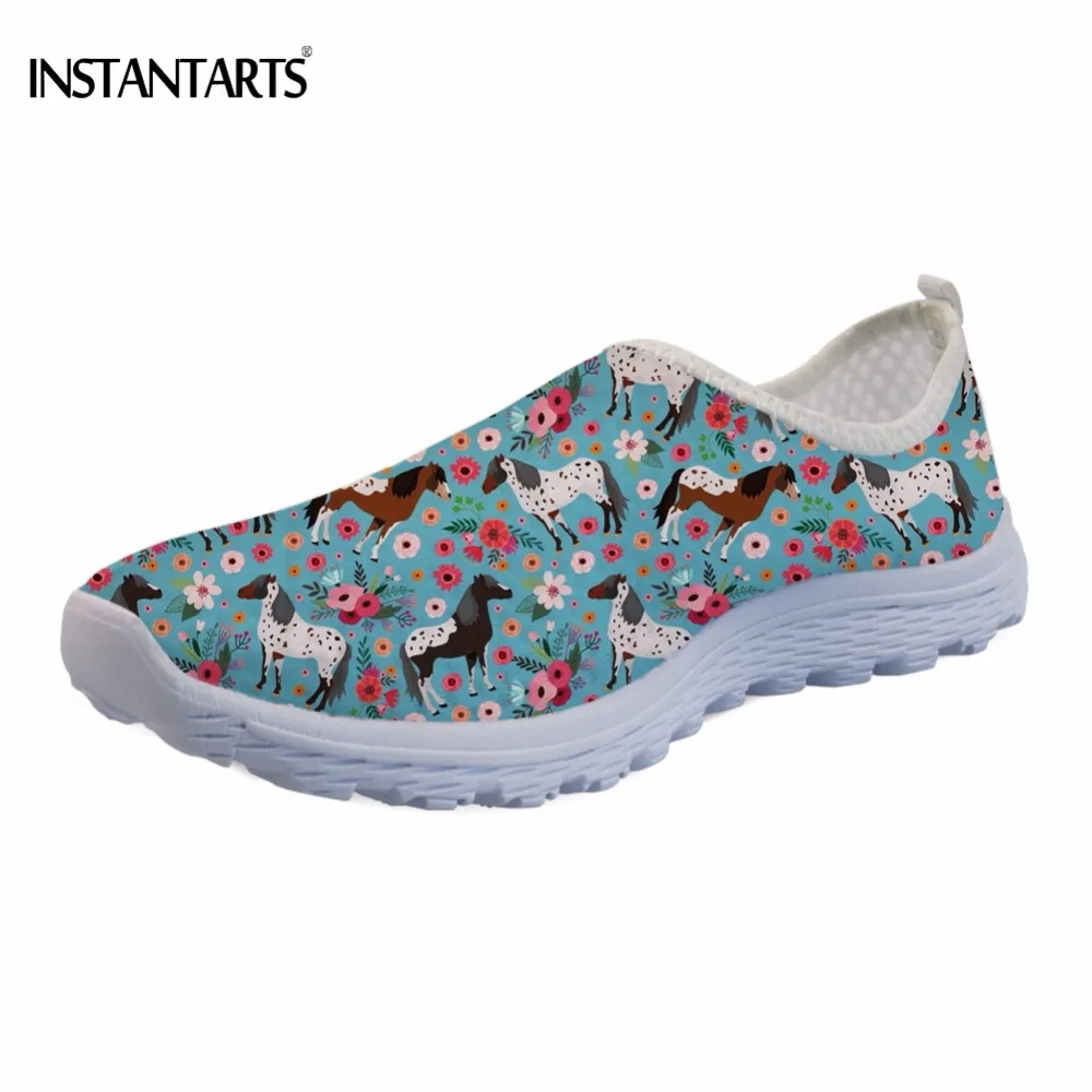 D'été Loisirs h8638aa Poids Chaussures Mode Léger Mesh Custom Appaloosa Instantarts Appartements Femmes Femelle De aa Fleurs Sneakers Air Motif Cheval Plat qwfdR