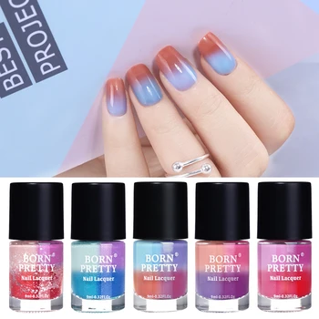 

BORN PRETTY 9ml Thermal Nail Polish Peel Off Sunlight Temperature Sensitive Color Changing Nail Art Varnish Nail Polish