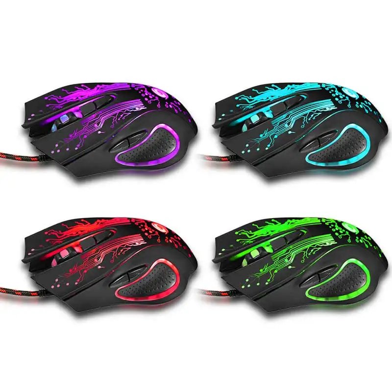 Ingelon USB Gaming Mouse muis Game 3200 DPI 6 Buttons LED Optical Professional LOL Mouser Wired for PC Computer Laptop (6)