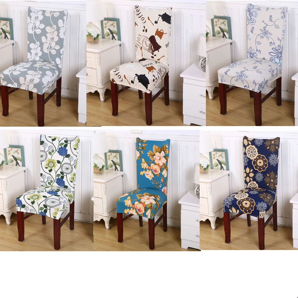 1 Pc Vintage Print Flower Cushion Cover For Dining Chair Seat