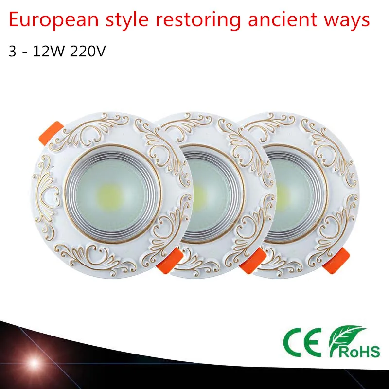 

European style restoring ancient ways Recessed LED Spot lights LED Downlights decoration Ceiling Down LED Lamps 220V 3-12W