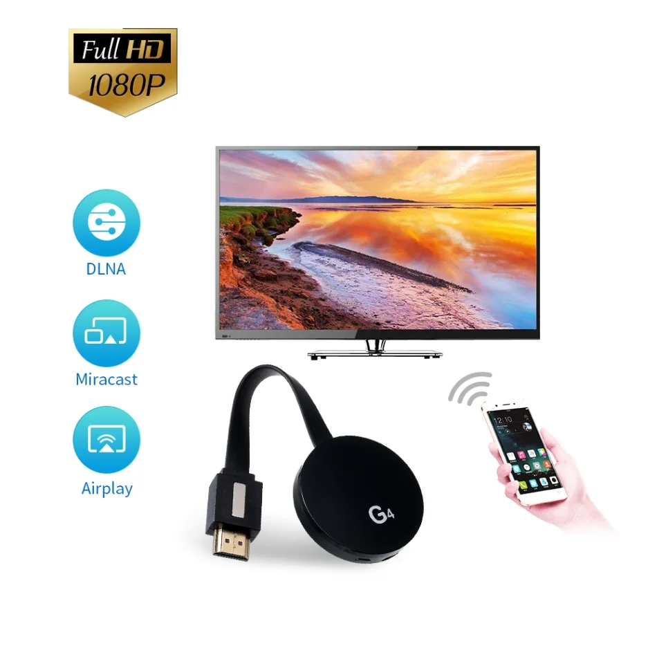Wecast WiFi беспроводной HDMI ключ экран DLNA Airplay рефлекторный для iPhone iPad Mac 1080p HD TV