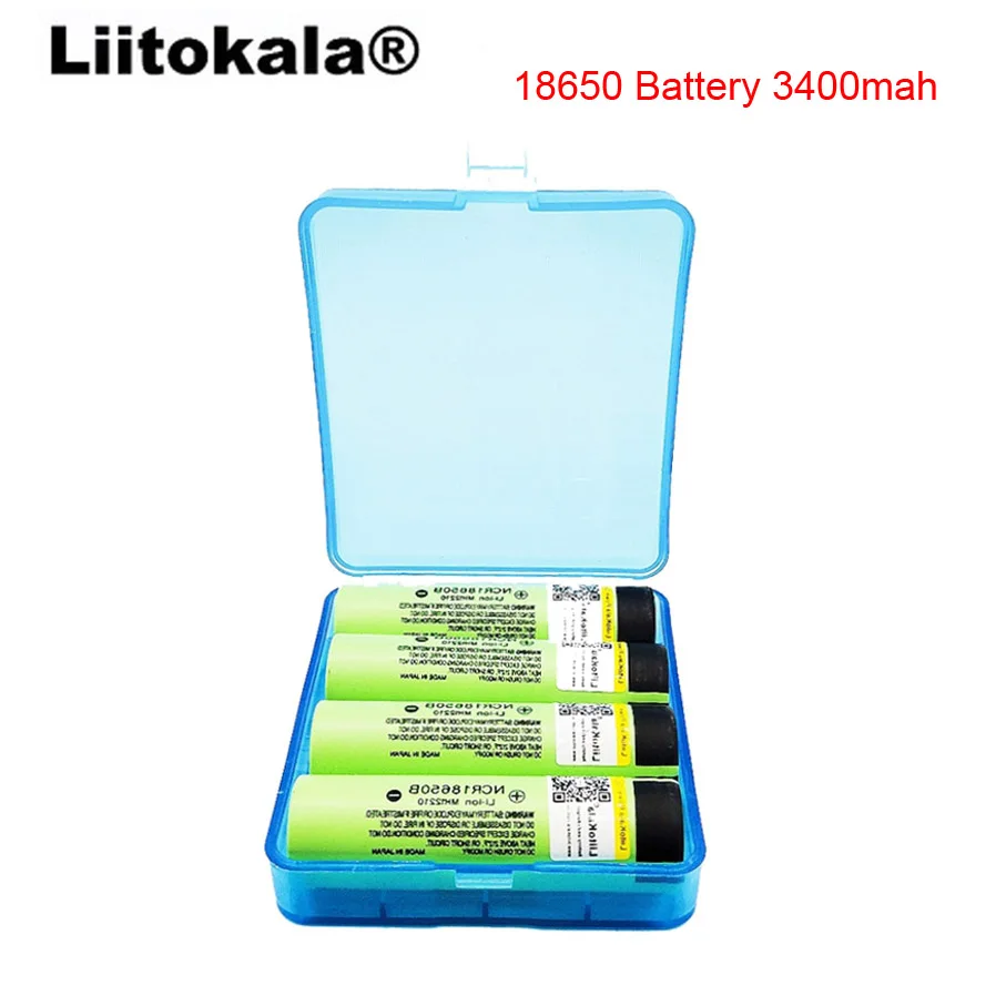 Liitokala 100% оригинал 4 шт. 3 7 в 18650 батарея NCR18650 34B литий-ионная аккумуляторная 3400 мАч