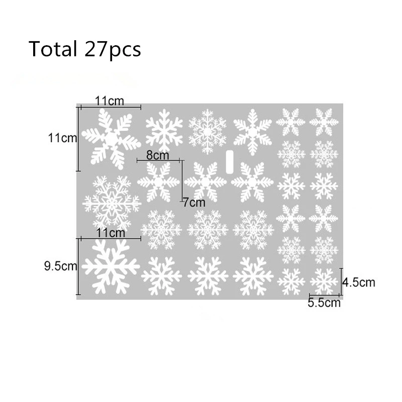 27 шт. мгновенный снег Снежинка поддельные снег окна наклейки искусственный снег Рождество конфетти в форме снежинок - Цвет: white