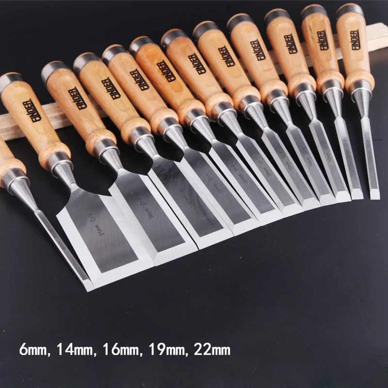 5pcs/set 6,14,16,19,22mm Carving Chisel Carpenter Tools Flat