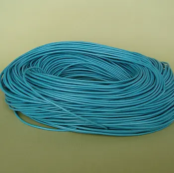 

free shipping Jewelry DIY 100Meters 2mm sky blue cowhide round leather cord Necklace Bracelet Cord