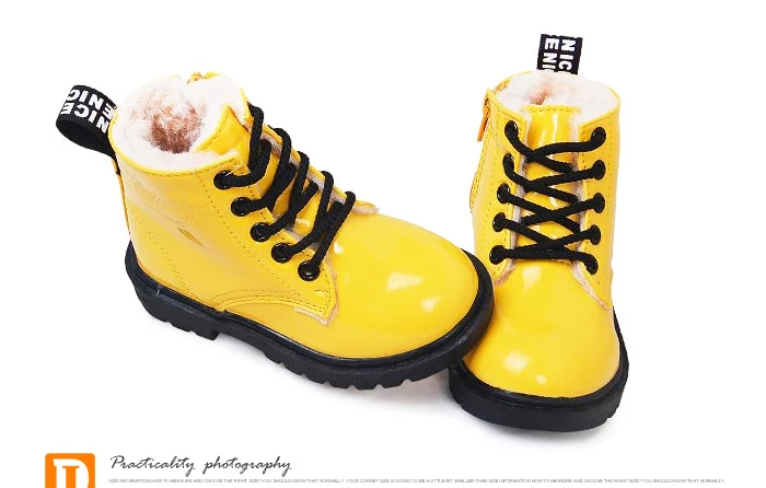 New 2017 Winter Children Shoes PU Leather Waterproof Martin Boots Kids Snow Boots Brand Girls Boys Rubber Boots Fashion Sneakers (13)