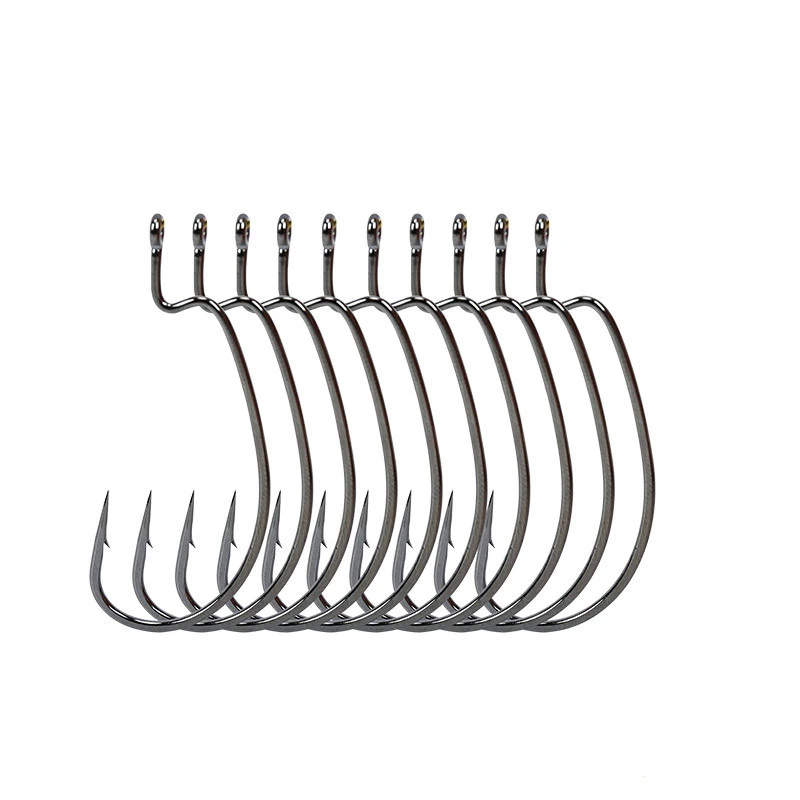 

10pcs/Pack Texas Rig Hook Black Nickel Crank Hook 4 Sizes Barbed Hook Fishing Hook Lure Accessory Soft Baits Hook P27