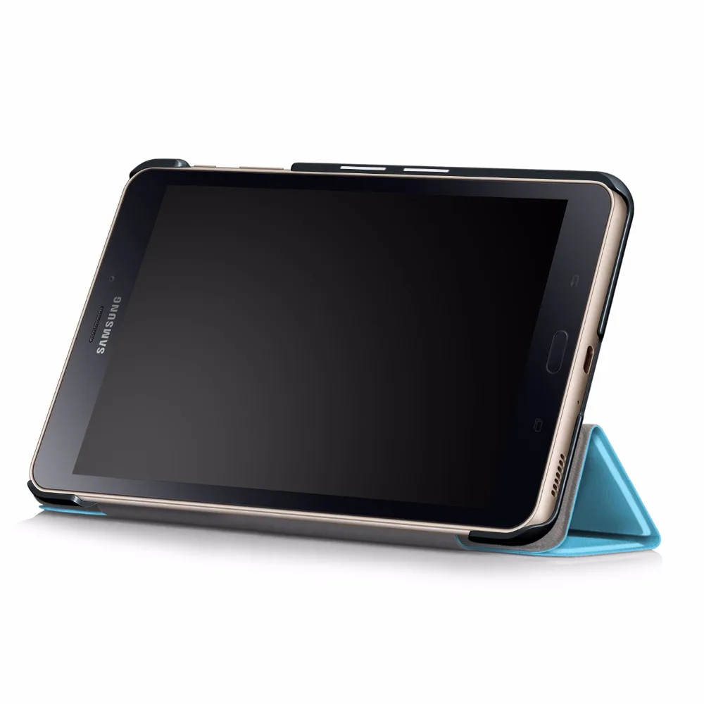 20 шт./лот Кастер сплошной цвет три раза искусственная кожа Чехол для samsung Galaxy Tab 8,0 2018 T380 T385 she'l'l