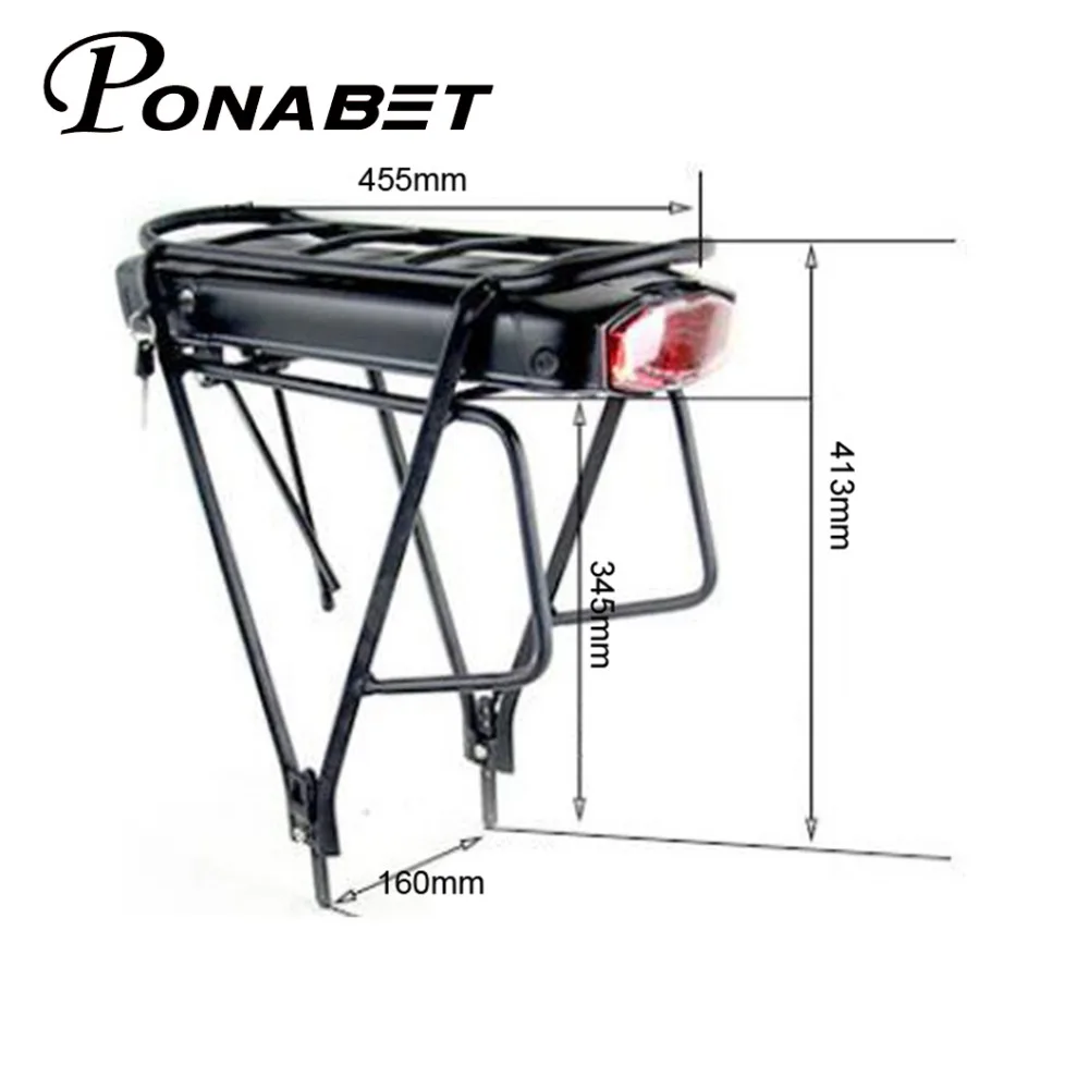 

Electric Bicycle 10/13/17.5Ah 36V 48V Rear Rack Battery for eBike Lithium Battery Double Layer Luggage Rack E Bike