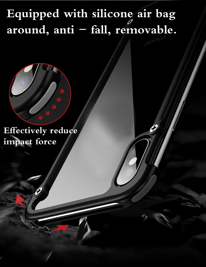 Металлический Utral-Thin Corver бампер чехол для iPhone XR, Простой деловой стиль с выемкой дизайн и силиконовая подушка безопасности