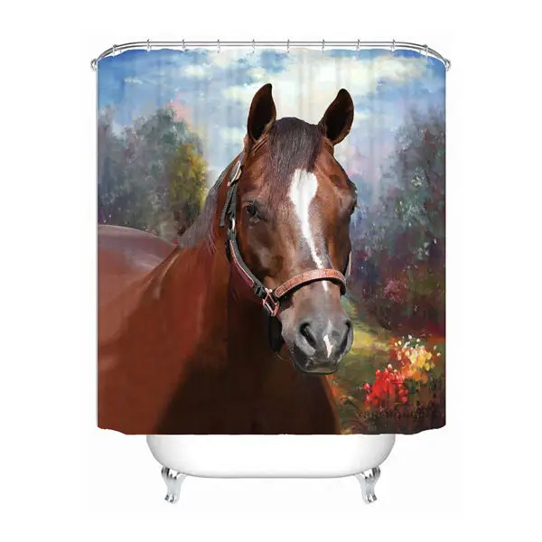 Shower Curtain Таможня Самые милые лошадки душ для ванной Шторы полиэстер с защитой от Водонепроницаемый полиэстер различные размеры#0421-21-26 - Цвет: Shower Curtain
