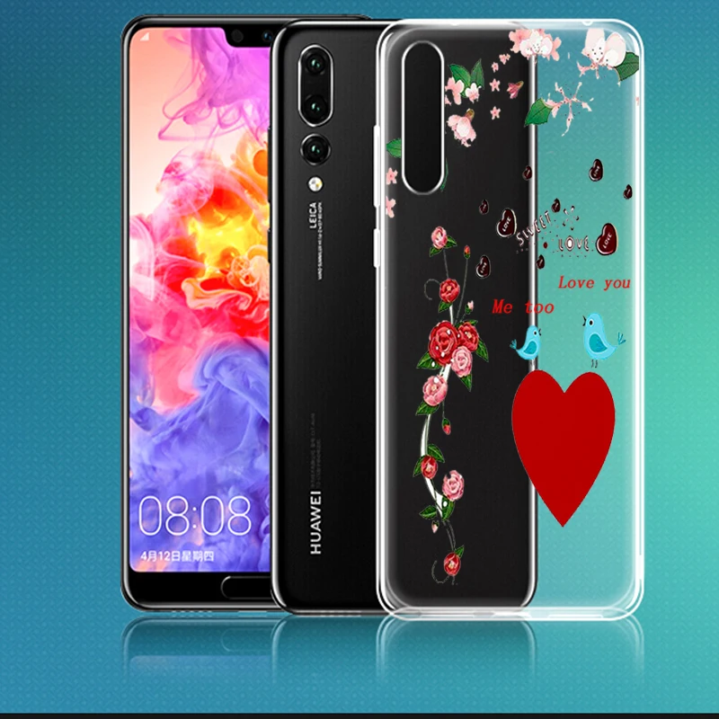 YonLinTan Роскошные Силиконовые край + Жесткий pc Coque чехол для Huawei p20 p 20 pro lite ТПУ Цветок