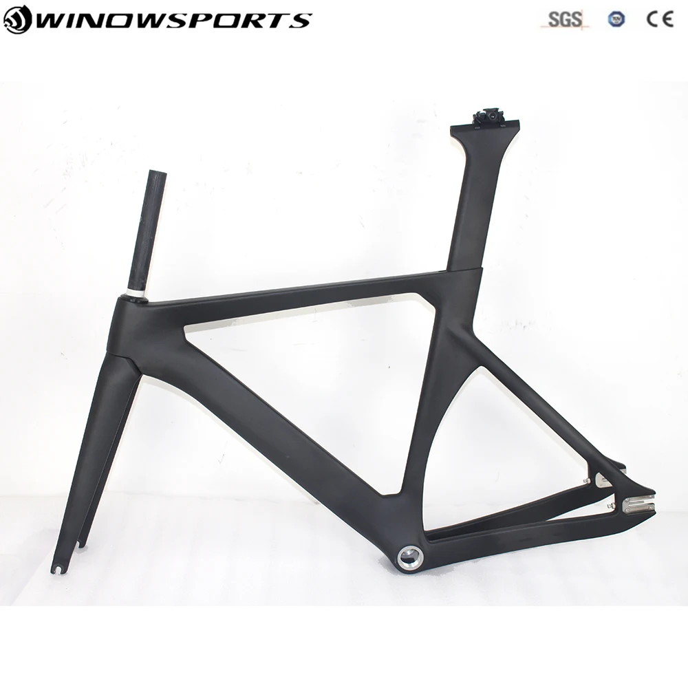 Flash Deal 2018 new full carbon track frame road frames fixed gear bike frameset with fork seatpost carbon bicycle frame 0