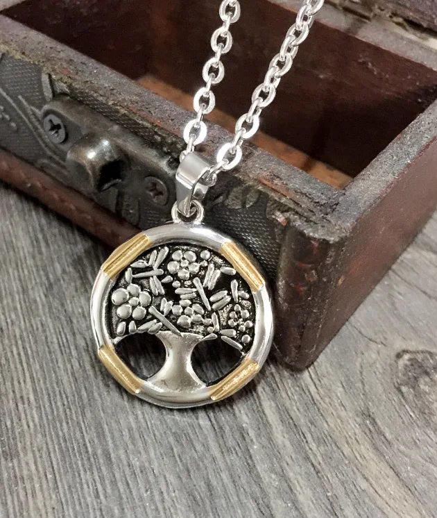 Stainless Steel Life Tree Pendant Necklace Two Color Vintage Design Including Chain Packed Nice Jewelry Box Fast Delivery | Украшения и