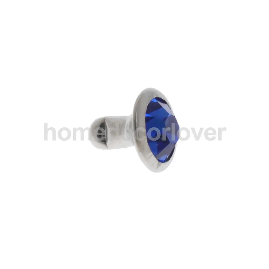 50 Sets Blue Rhinestone Rivets Crystal  Rivets Spots Studs Double Cap for DIY Leather Craft Clothes Bag Shoes Decor