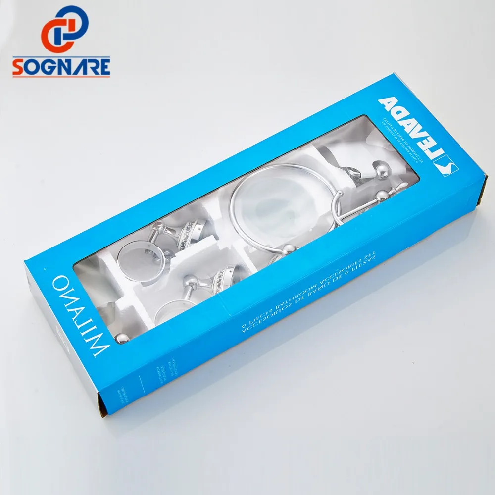 SOGNARE 6 unids accesorios de baño único toalla Bar túnica gancho titular de papel de taza de titular de la caja de jabón baño Hardware conjuntos D1900