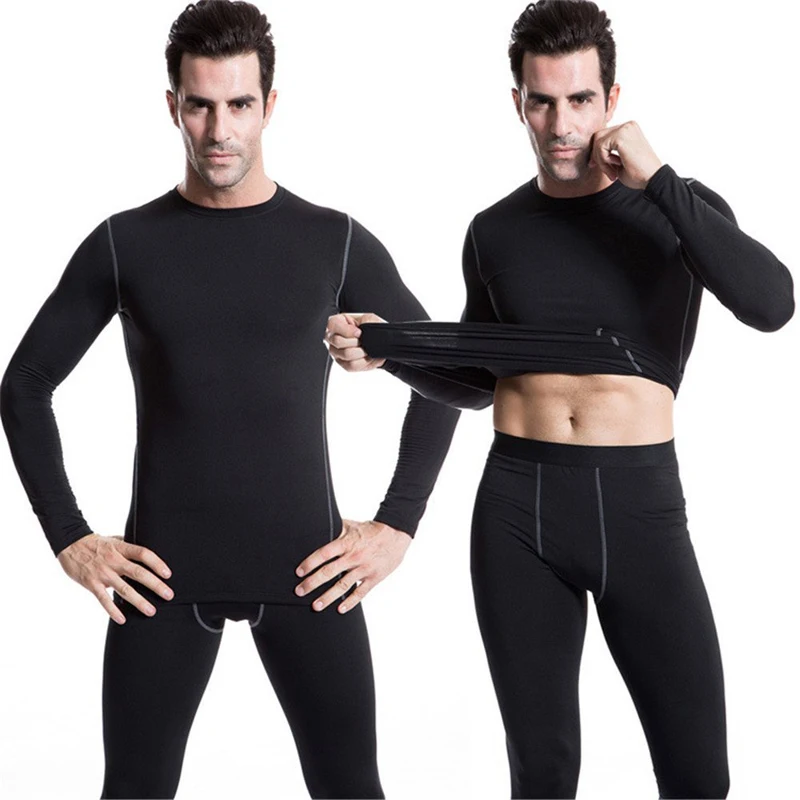 Men's Thermal Fleece Underwear Set 2016 Winter Warm Technology Surface ...
