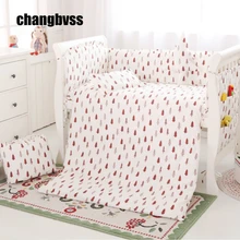Free Shipping Baby Crib Bedding Set Baby Bedding Newborn Baby Bed Linens Set For Girl Boy Tree Design Crib Bumper Baby Cot Set