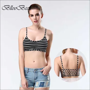 

BllooBeell Sexy Women's Tube Tops Workout Tank Top Cami Stretch Racerback Fitness Striped Padded Bra Underwear Bras Bralette