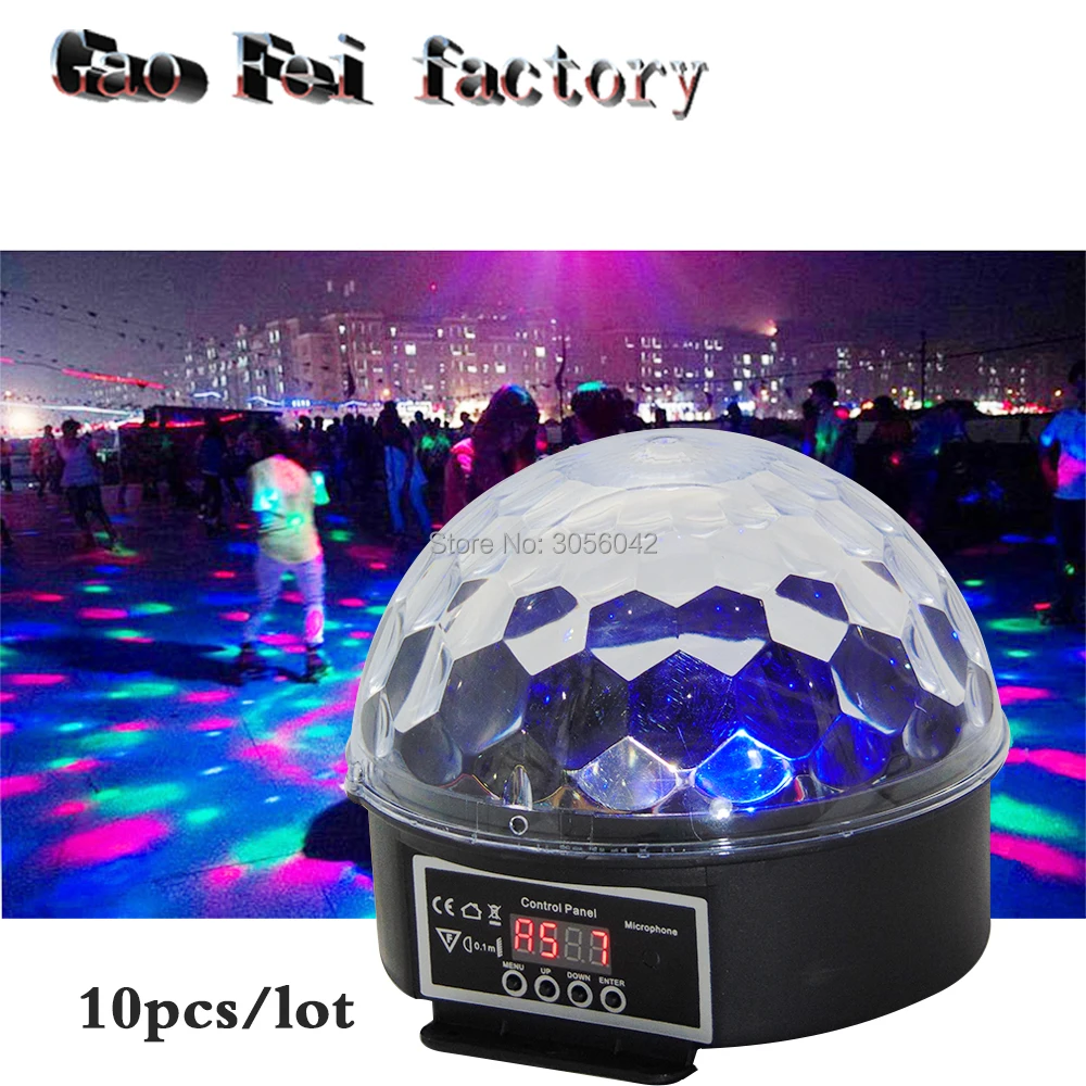 

LED Disco Ball Dj Disco Ball Stage Light 27W 9Colors Sound Activated Strobe Stage Lighting Chrismas Party Lights (10pcs/lot)