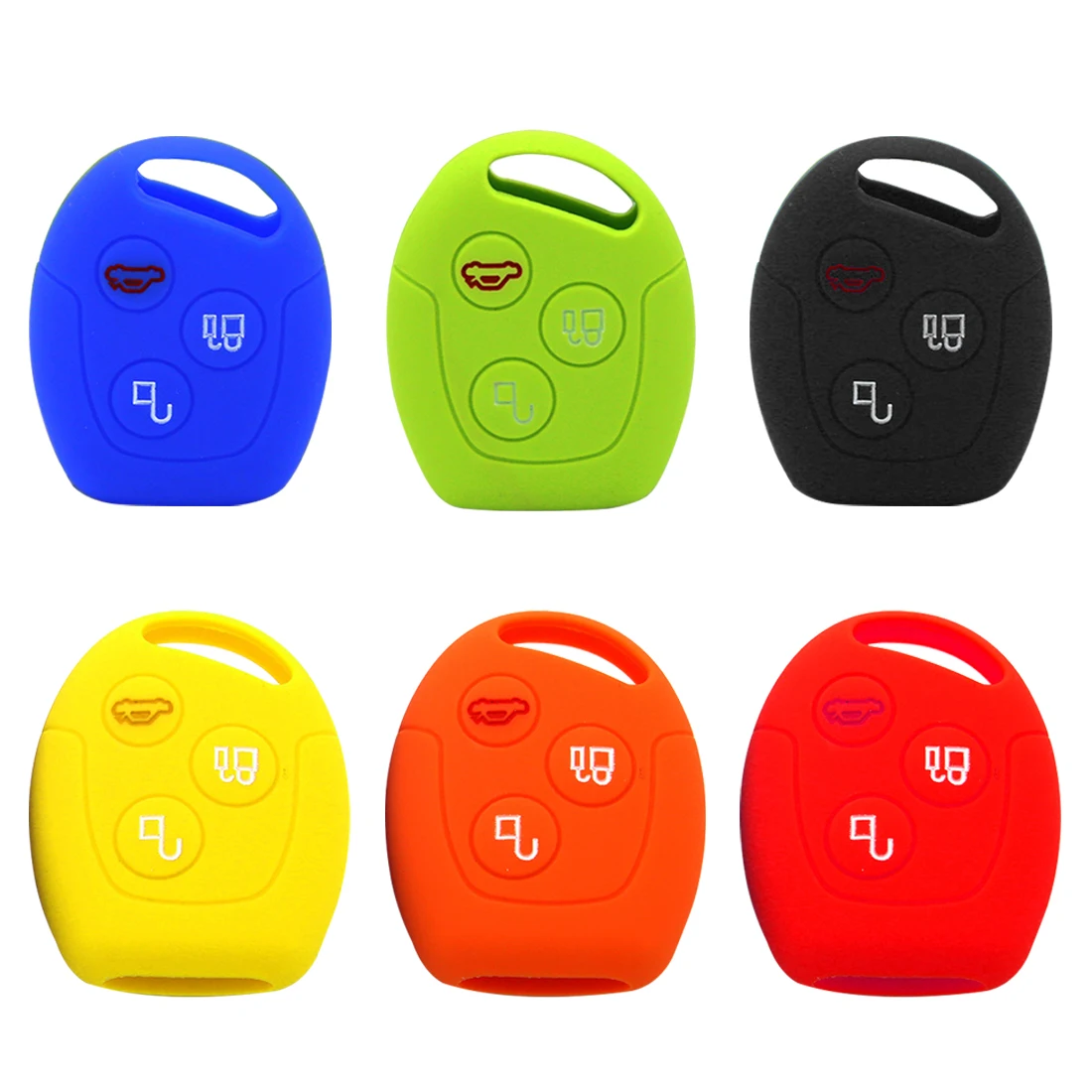 

Dewtreetali 3 Buttons Silicone Car Key FOB Case Cover Set For Ford Focus Mondeo Festiva Fusion Suit Fiesta KA Remote Protector