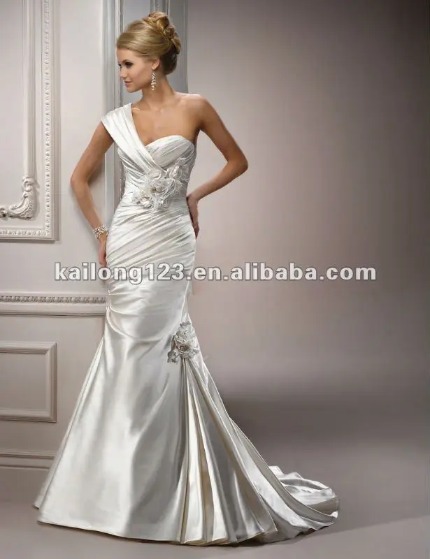 One Shoulder Sweetheart Wedding Dress