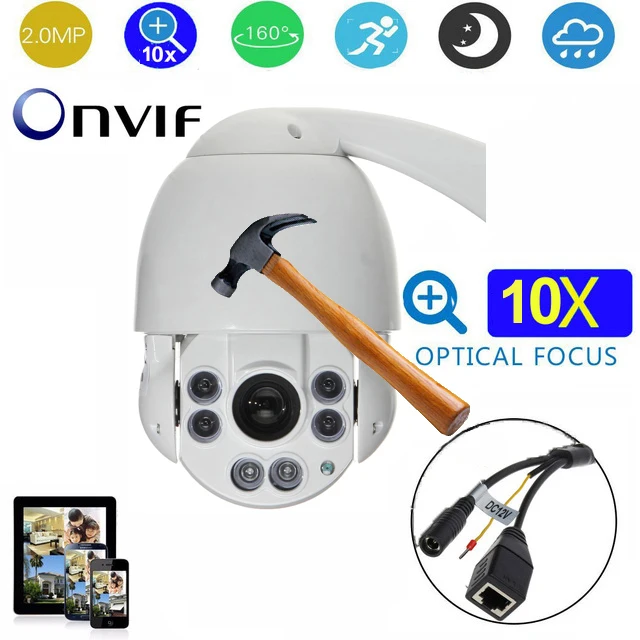 4 5 inch full HD 2MP Medium Speed dome Camera 10X zoom 1080P 50m IR outdoor