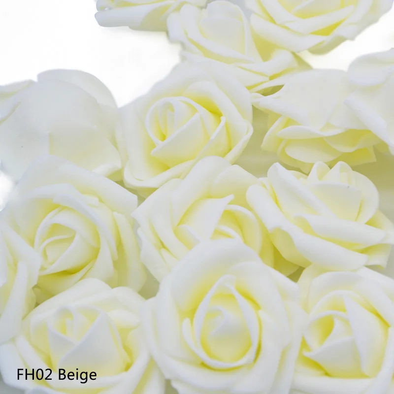 4 см 20 шт Искусственные Свадебные цветы украшения пенополиэтилен бутон розы DIY Искусственные цветы для скрапбукинга букет украшение для дома - Цвет: FH02 Beige
