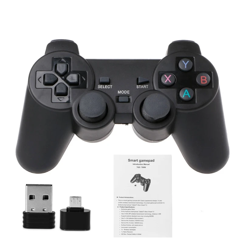 2.4 г Беспроводной Gaming джойстика геймпад с Micro USB OTG конвертер адаптер для PS3 телефона Android Планшеты PC Умные телевизоры коробка