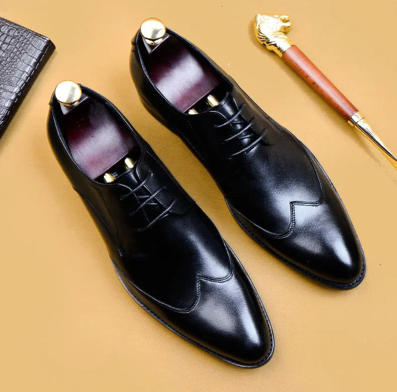 vestido sapatos masculinos genuíno couro vaca terno