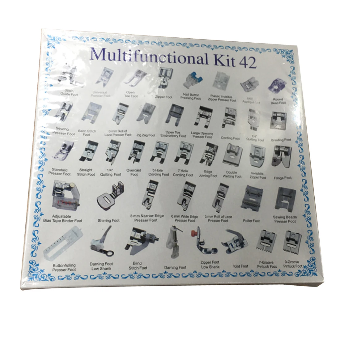 Cena Oplatania ścieg kryty cerowania stopka dociskowa stopka dociskowa zestaw zestaw 42 sztuk druty do robienia na drutach domowa maszyna do szycia