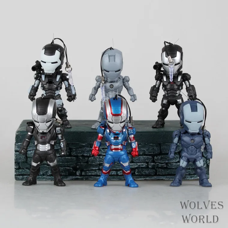 Iron Man Action Figure Mini Egg Attack light 6pcs/set Action Figures ... - Iron Man Action Figure Mini Egg Attack Light 6pcs Set Action Figures PVC BrinqueDos Collection Figures