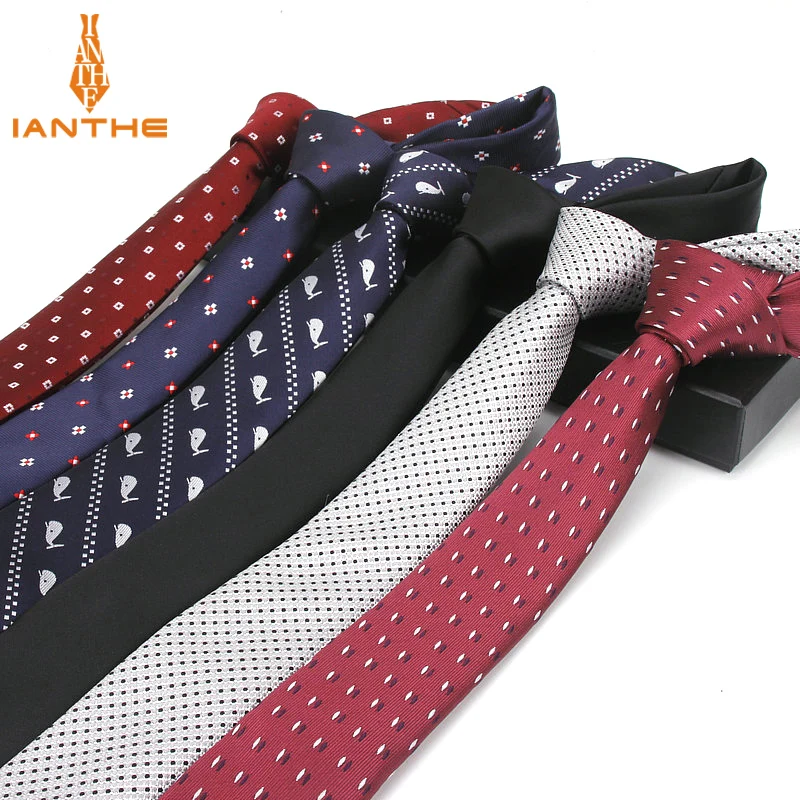 

2018 High Quality Men's Tie 5 Cm Skinny Ties Wedding Groom Neckties For Men Animal Cravate Business Pour Homme Rouge Slim Stripe