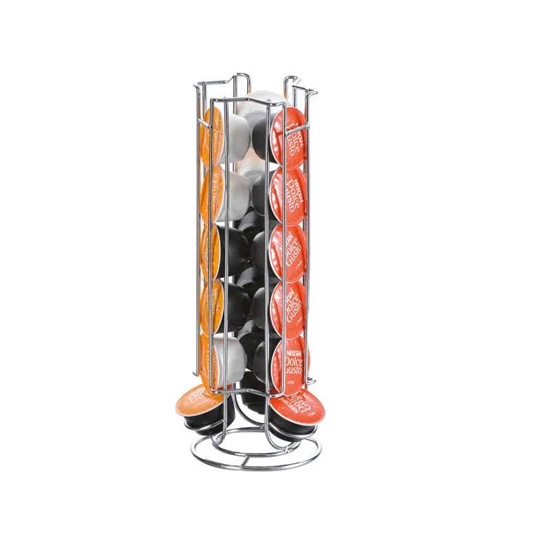 

INMYLIFE Metal Coffee Pod Holder Iron Chrome Plating Stand Coffee Capsule Storage Rack for 18pcs Dolce Gusto Capsule